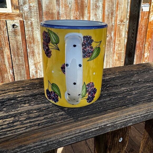 Bois D'Arc Tutti Fruitti ESSEX COLLECTION BlackBerry Coffee Mug Cup Glass - Picture 2 of 7